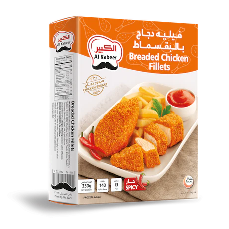 Al Kabeer Breaded Chicken Fillets 330 g
